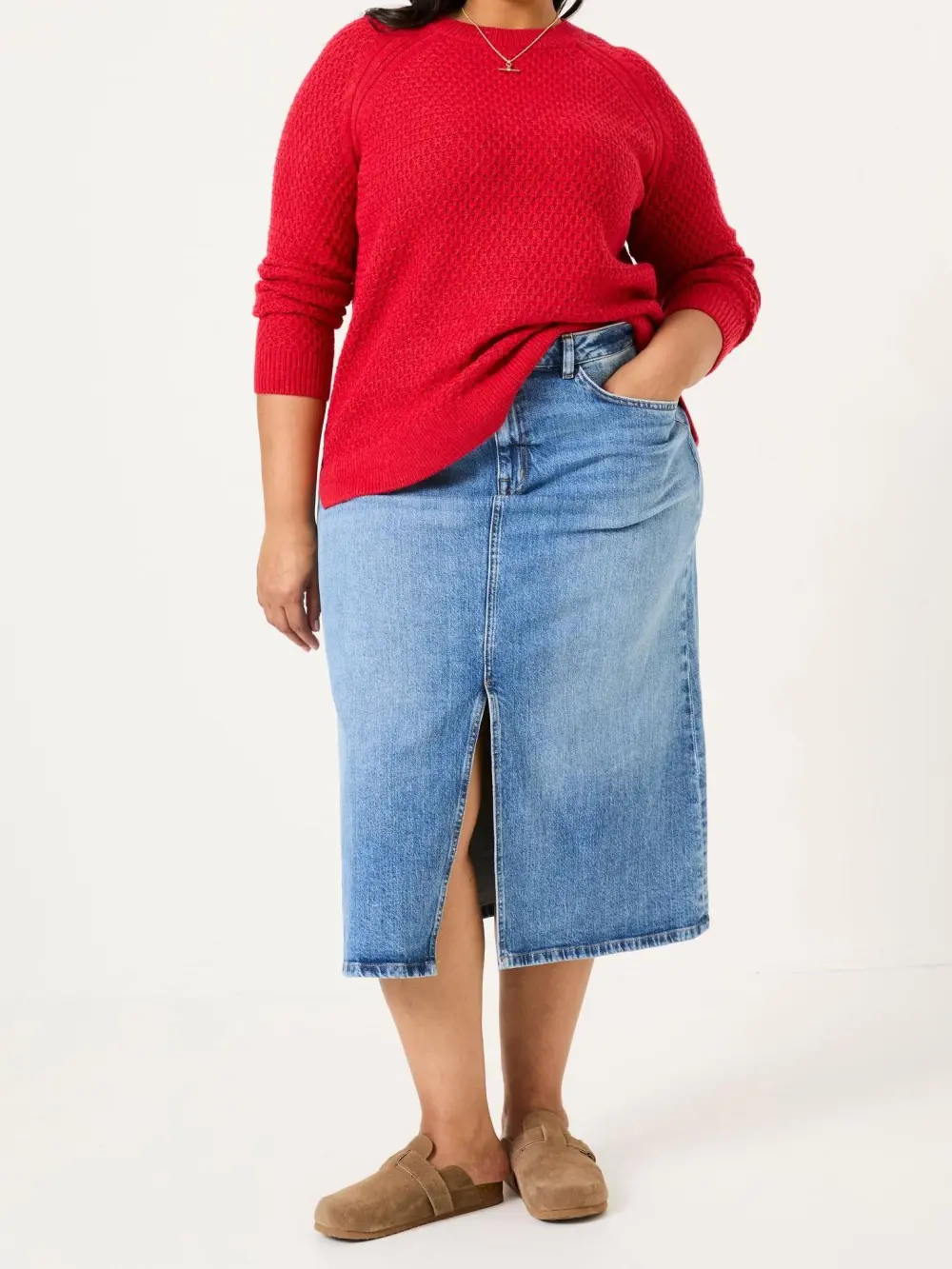 Ella Red Textured Jumper