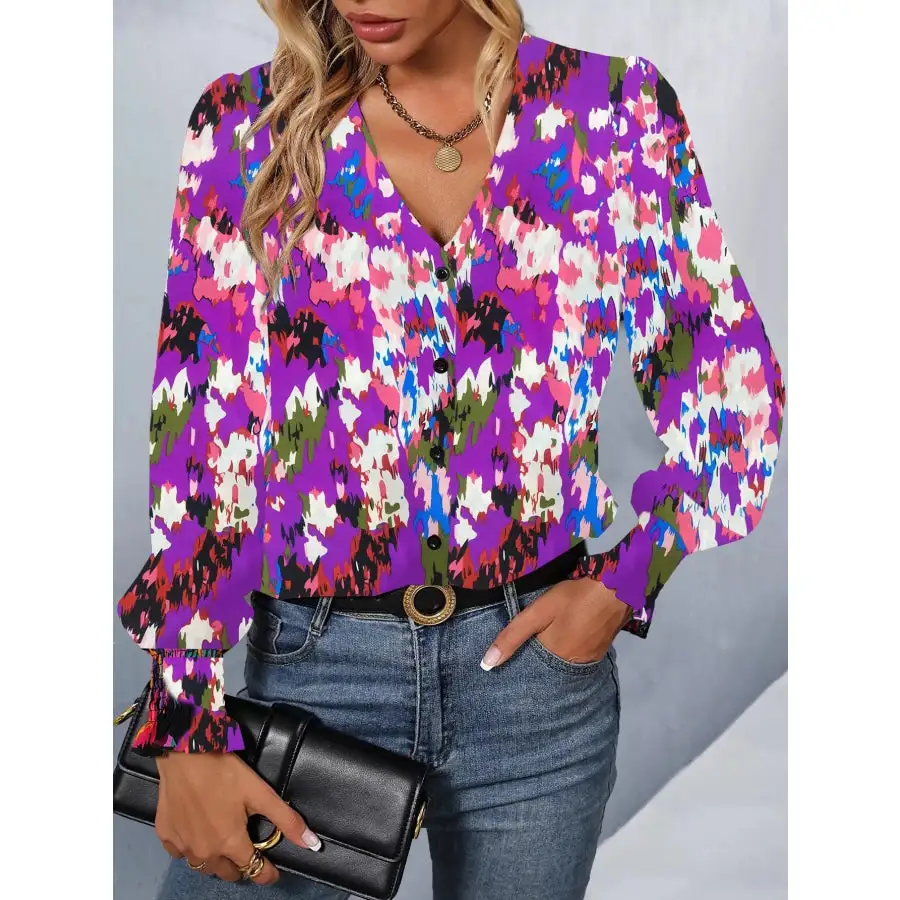 Everyday Button Up Print Button Up Shirt