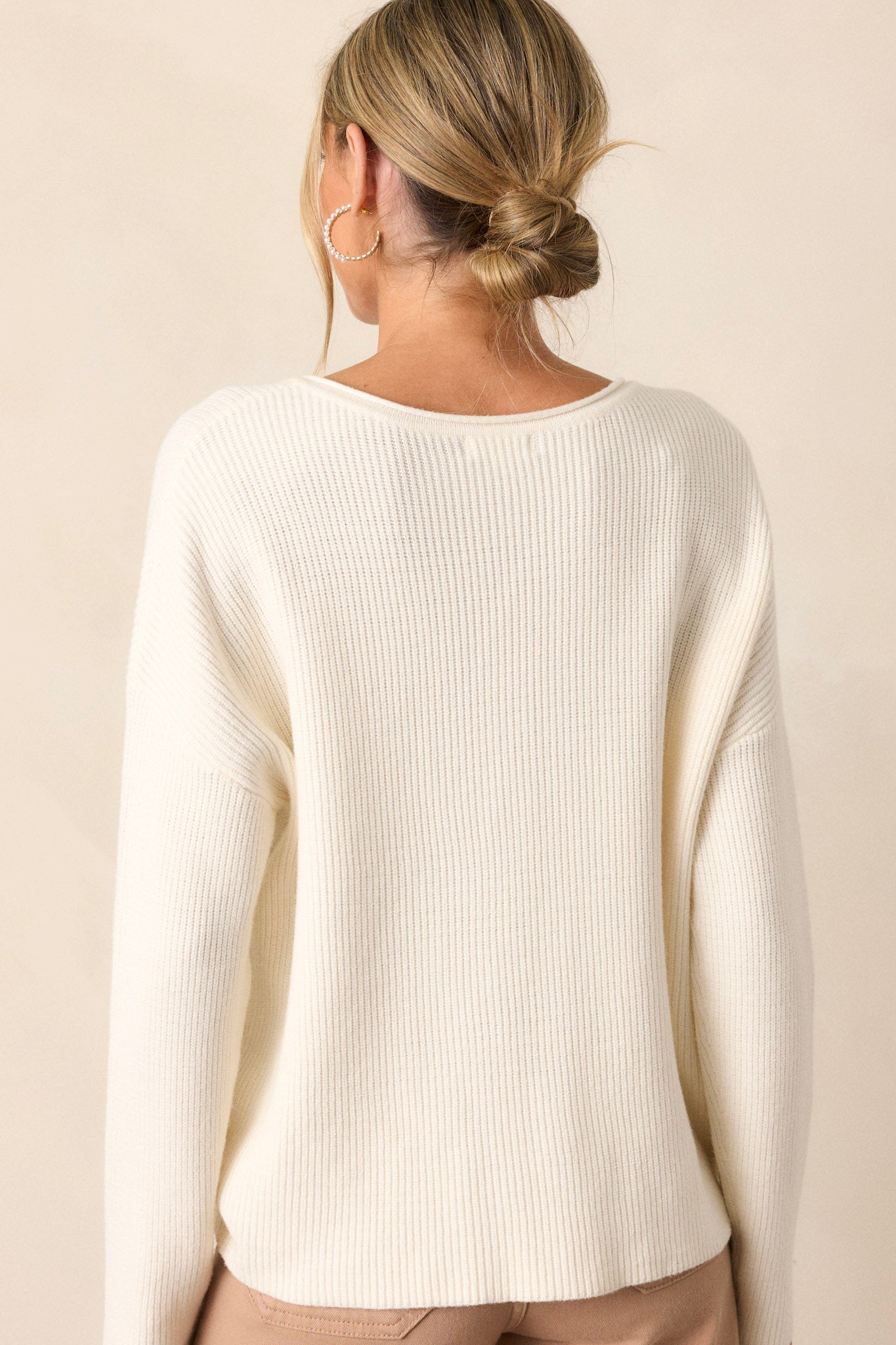 You Know It Ivory Ribbed Sweater