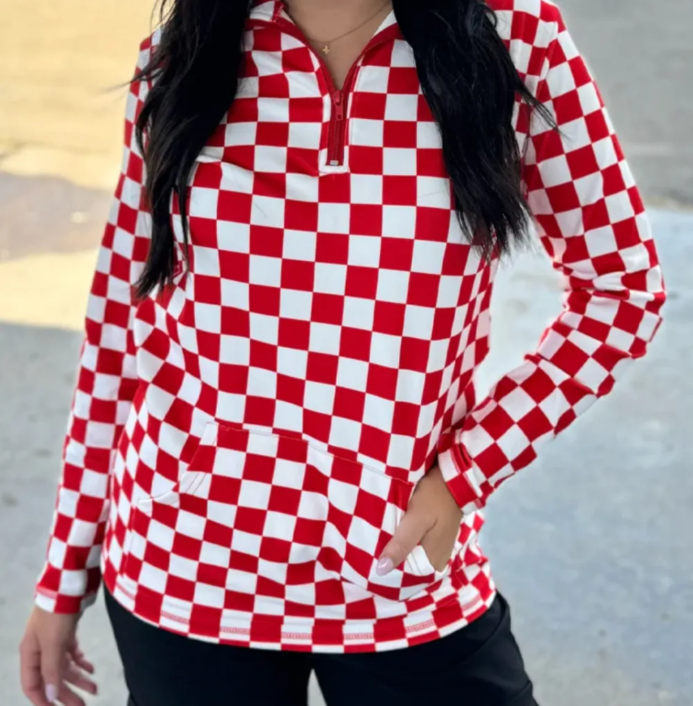 Street Checkered Pullover Sweatshirt