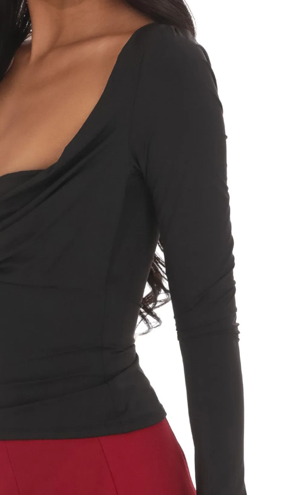 Plunge Bandeau Top in Black