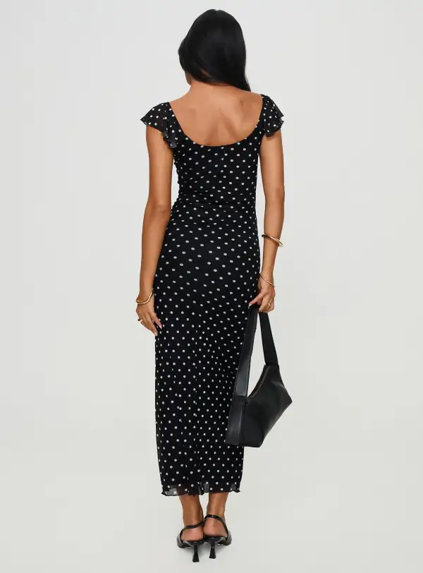 Soft Formal Mesh Maxi Dress
