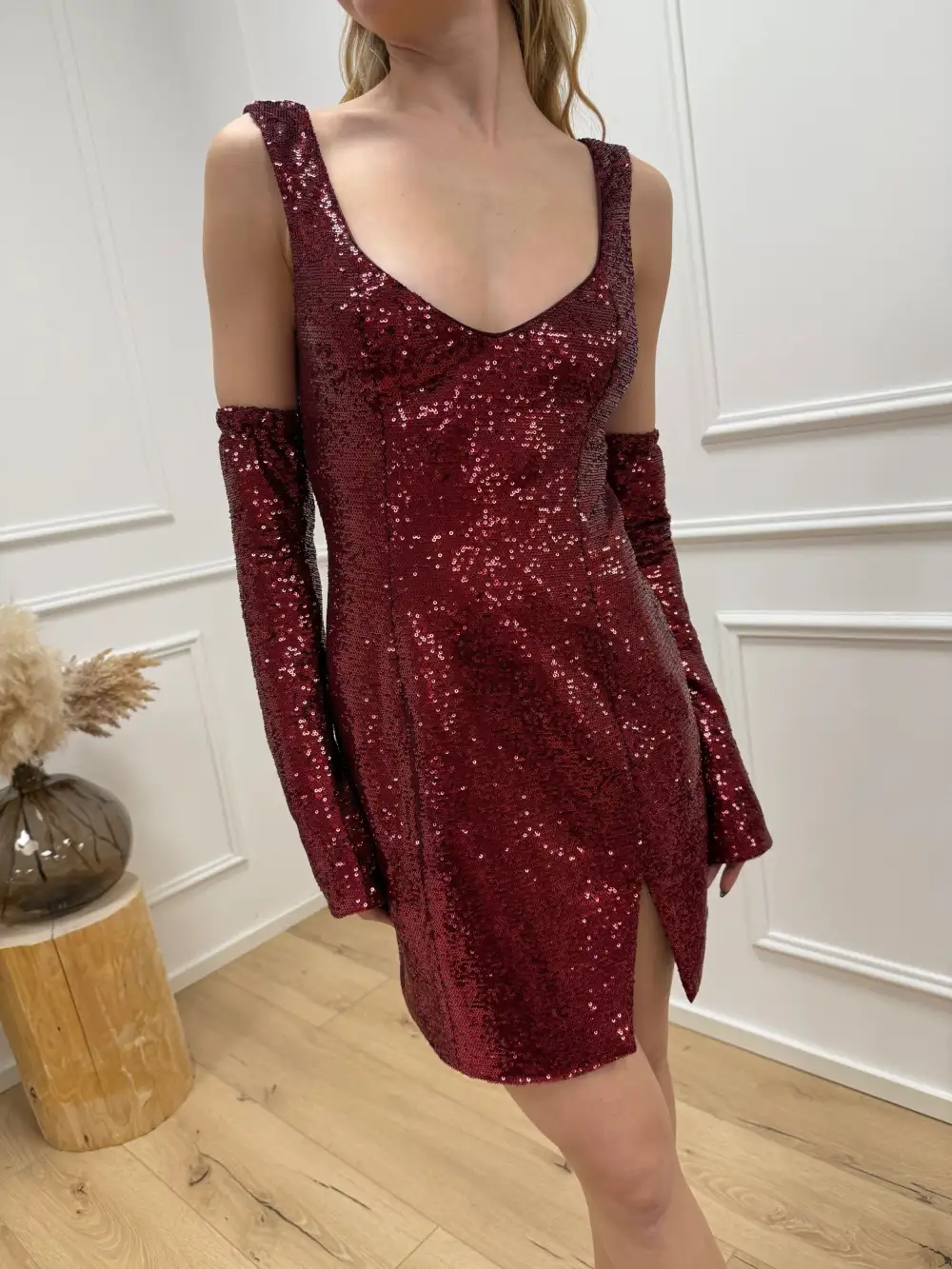 Ruched Easy Drape Mini Dress
