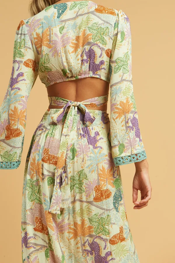 Multicolor Floral Print Casual Style Crop Top