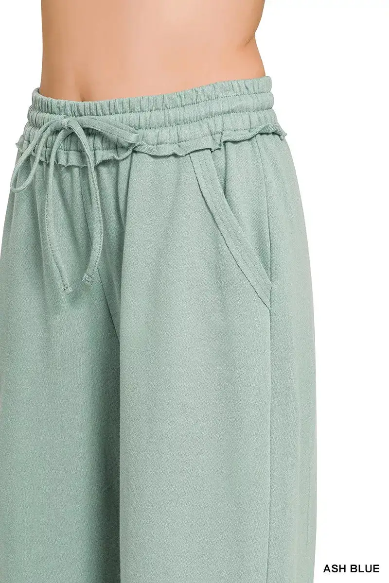 French Terry Wide Leg Sweatpants Pants