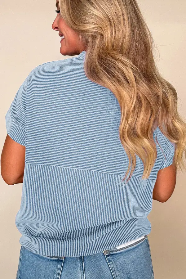 Plain Corded Knit Tee