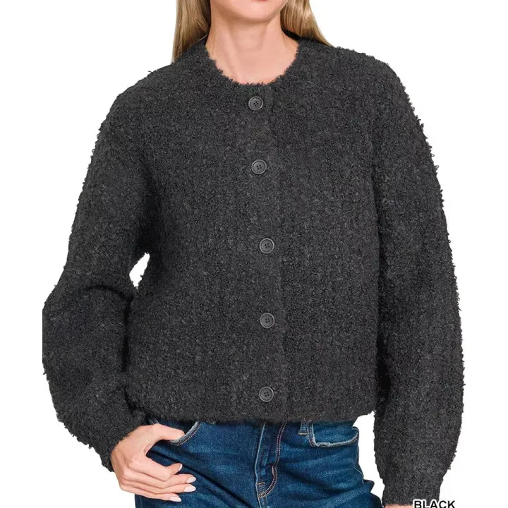 Button Down Wool Cardigan Sweater