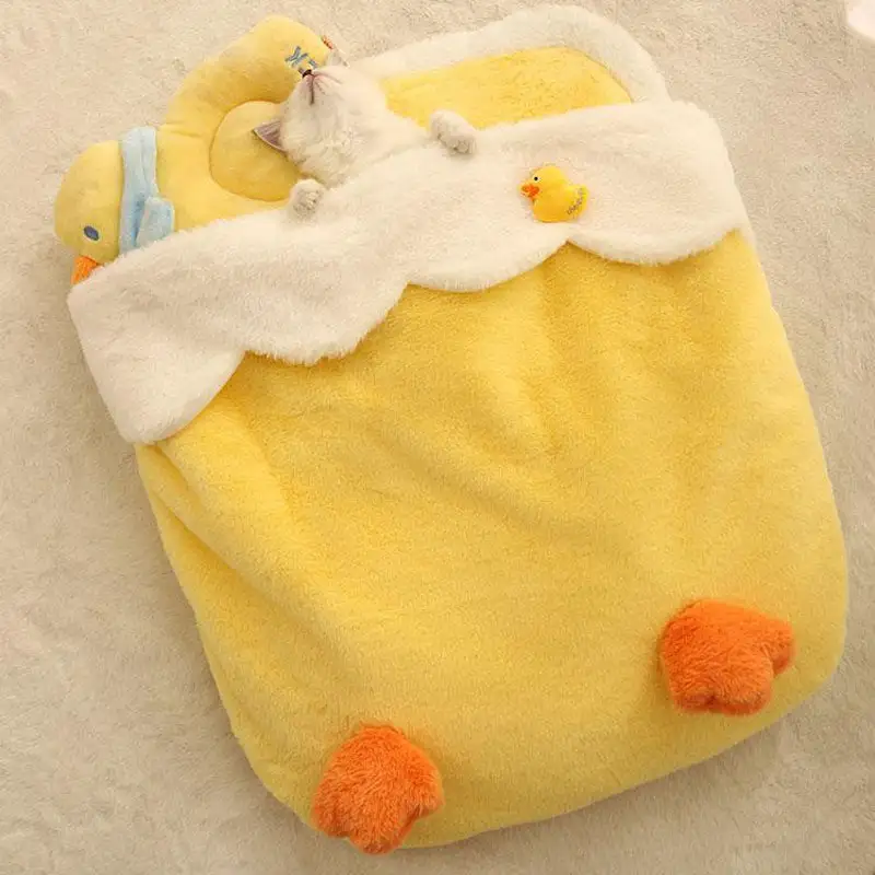 Adorable Yellow Duck Pet Sleeping Bag Cat Mat