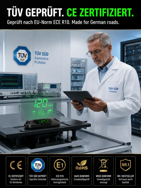 Deutsches Smart HUD Navigationssystem! Schutz und Sicherheit für deine ganze Familie!