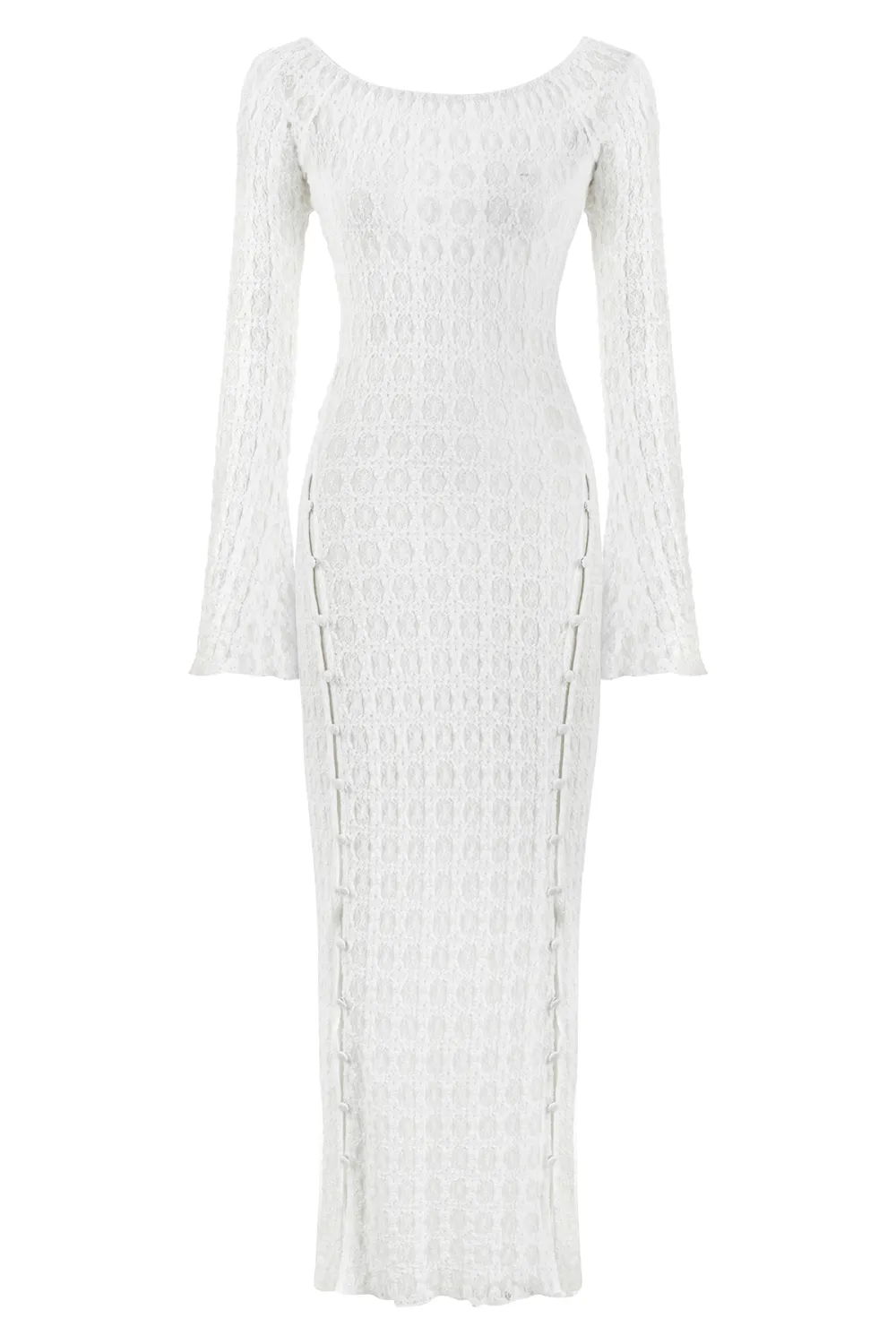 Long Sleeve Maxi Dress-White