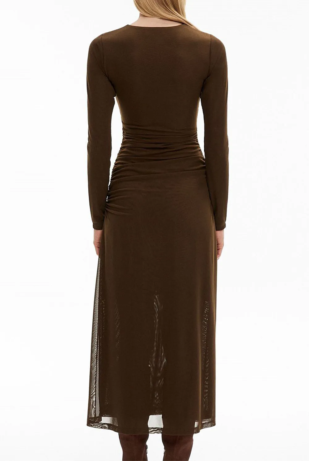 Net Fabric Pleated Dress