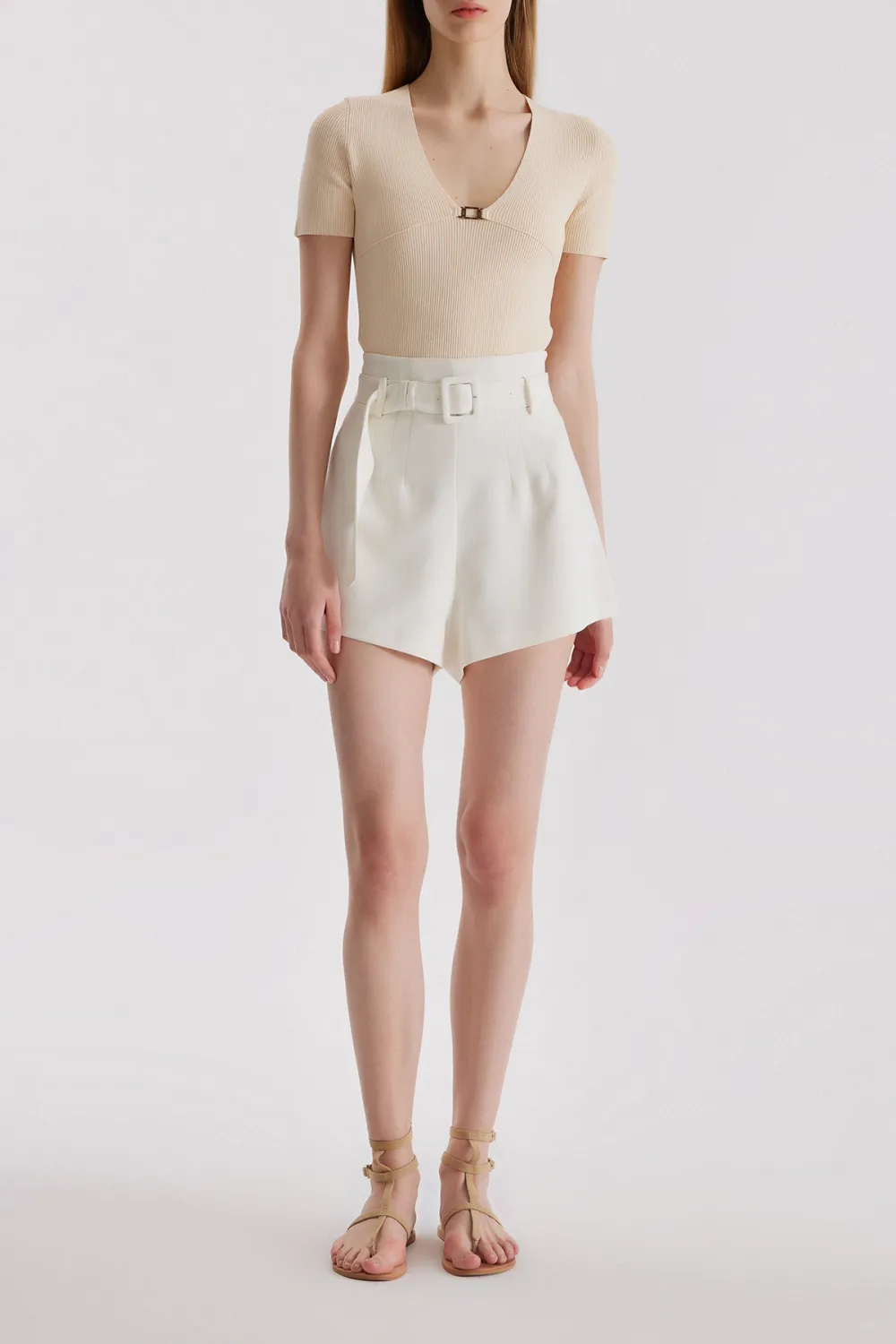 High Waist Short-White