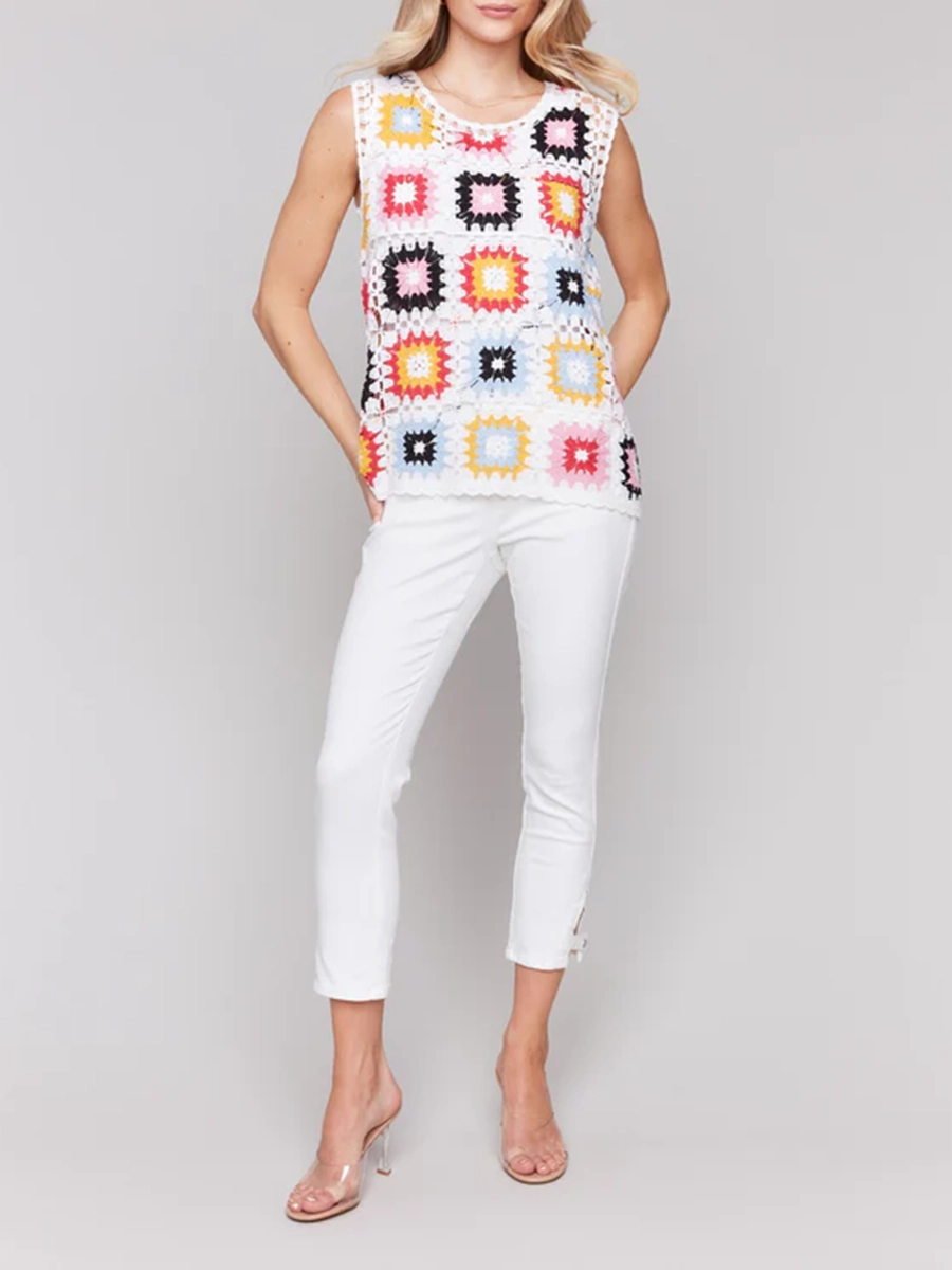 Three Dimensional Cut Sleeveless Design Vest