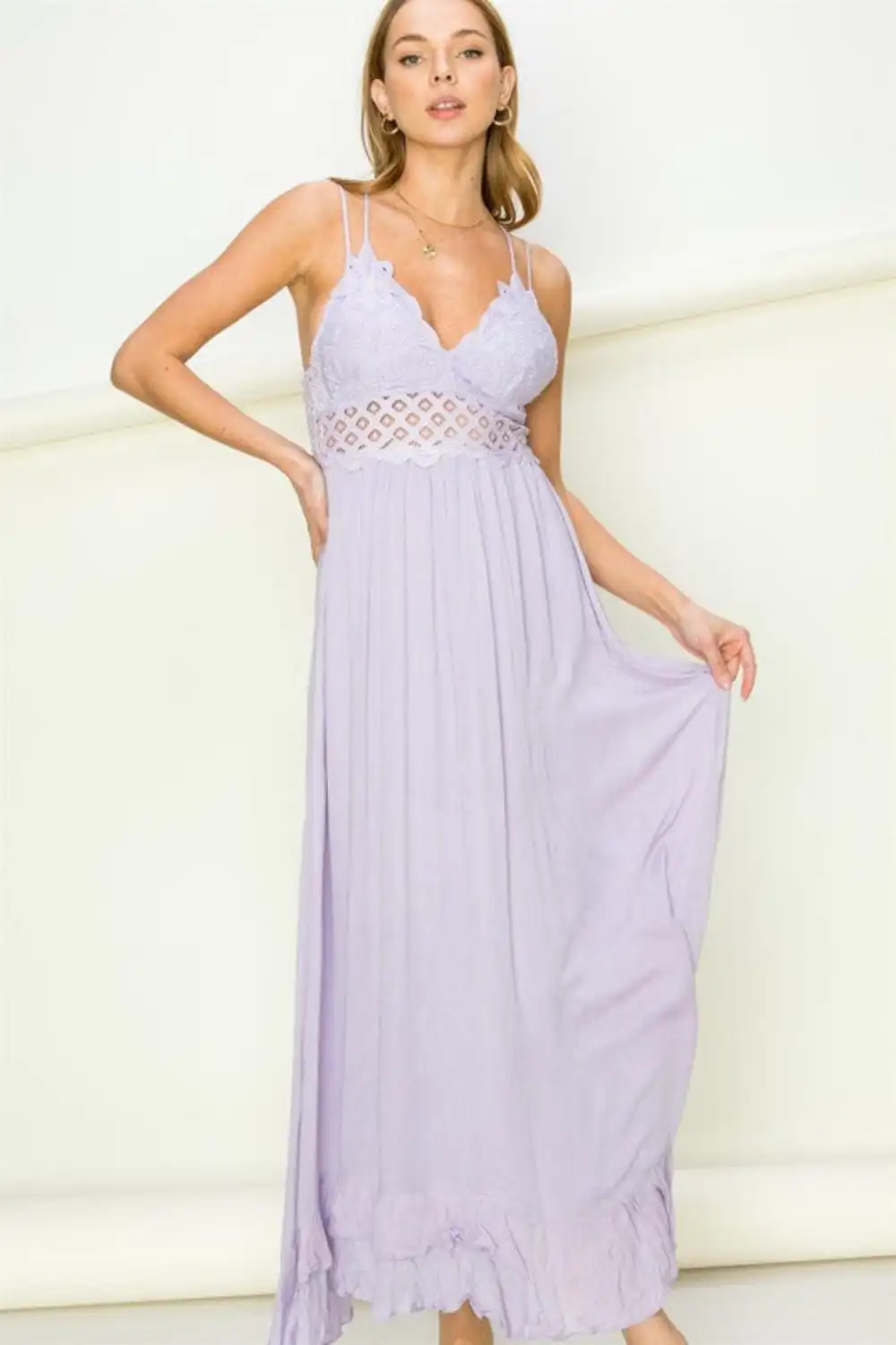 ??GYPSY FOX-HYFVE-Bustier Lace Maxi Dress