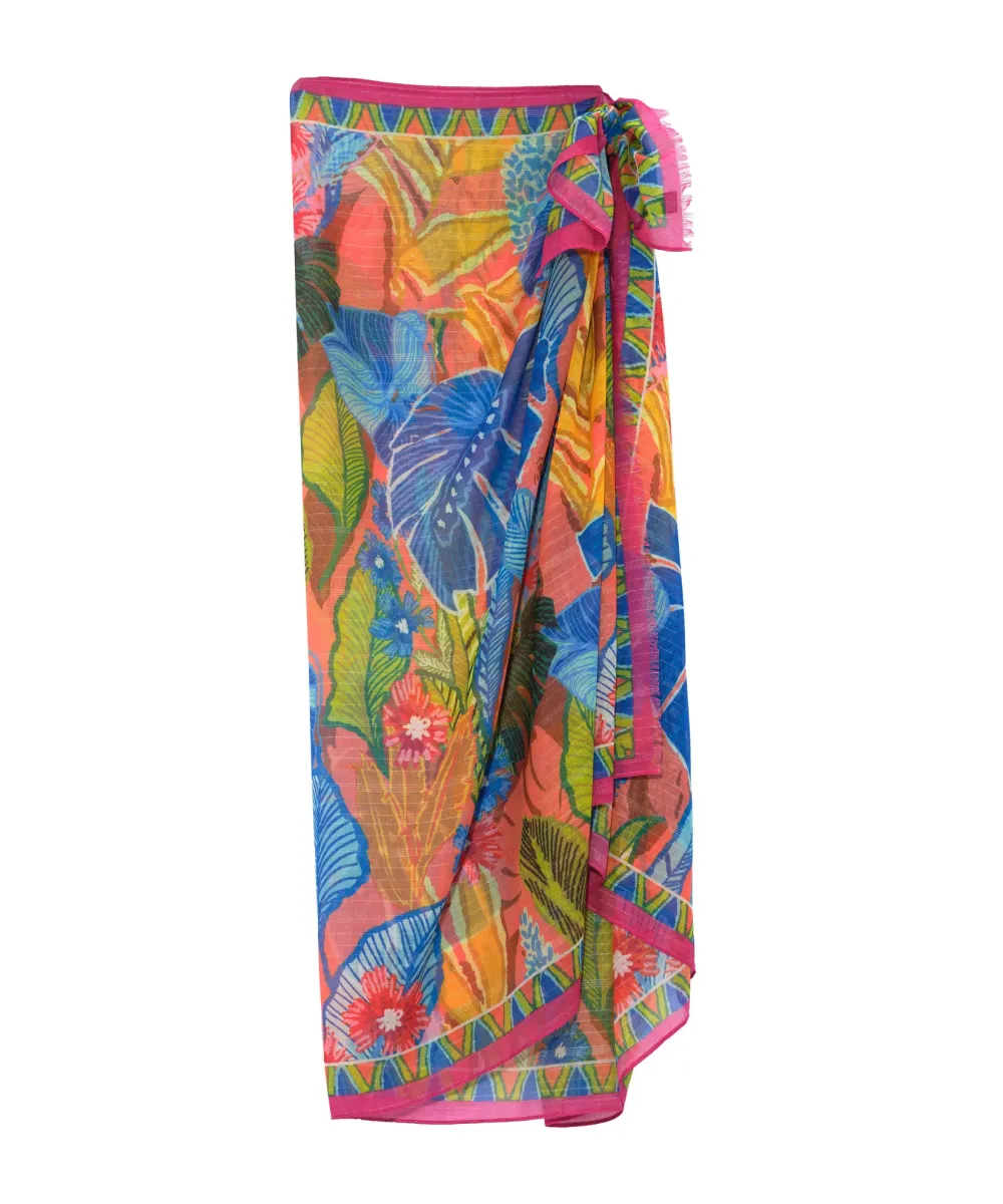 Art Graphic Casual Style Sarong Wrap