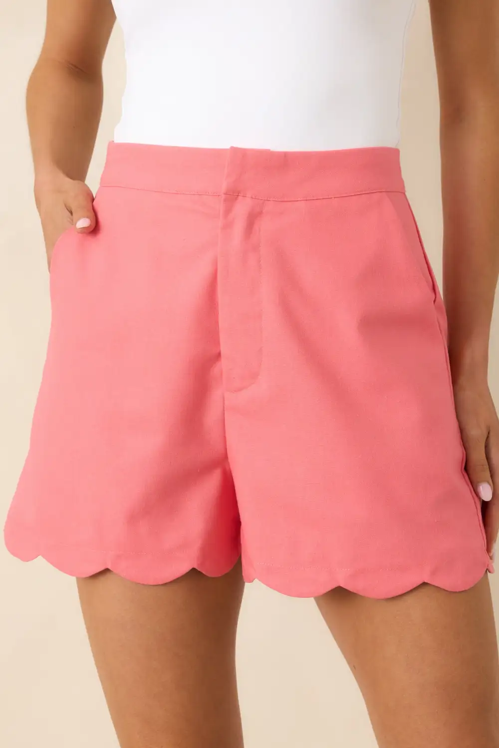 Simple High Waisted Cotton Shorts