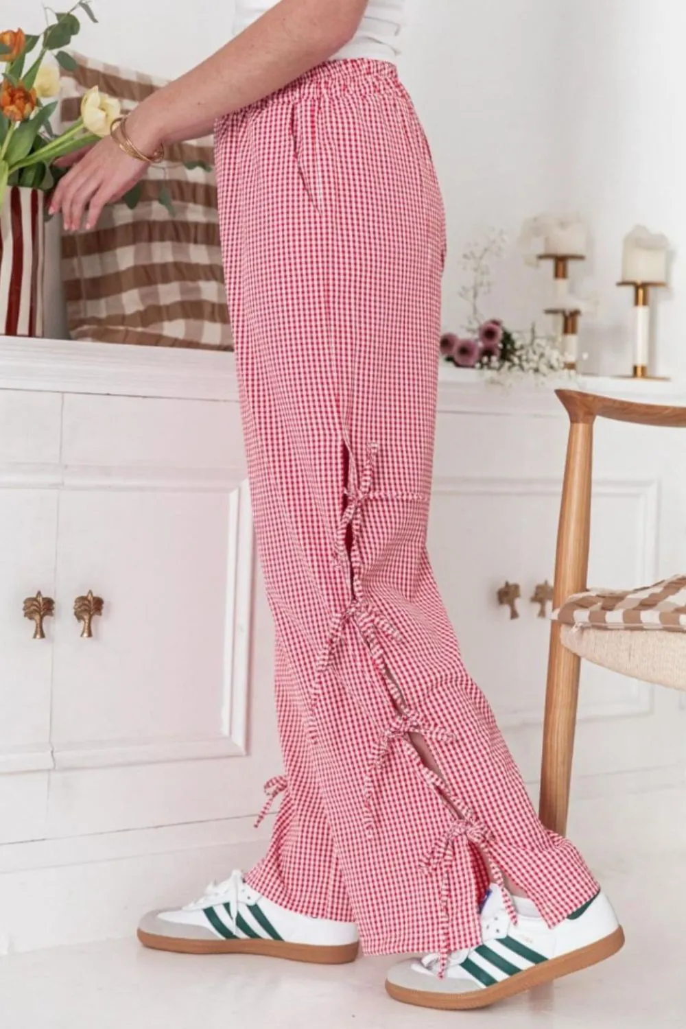 Side Tied Pants With Pocket