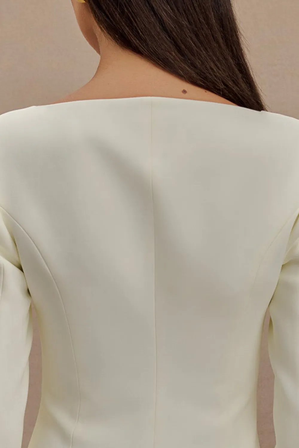 Boat Neck Suiting Mini Dress