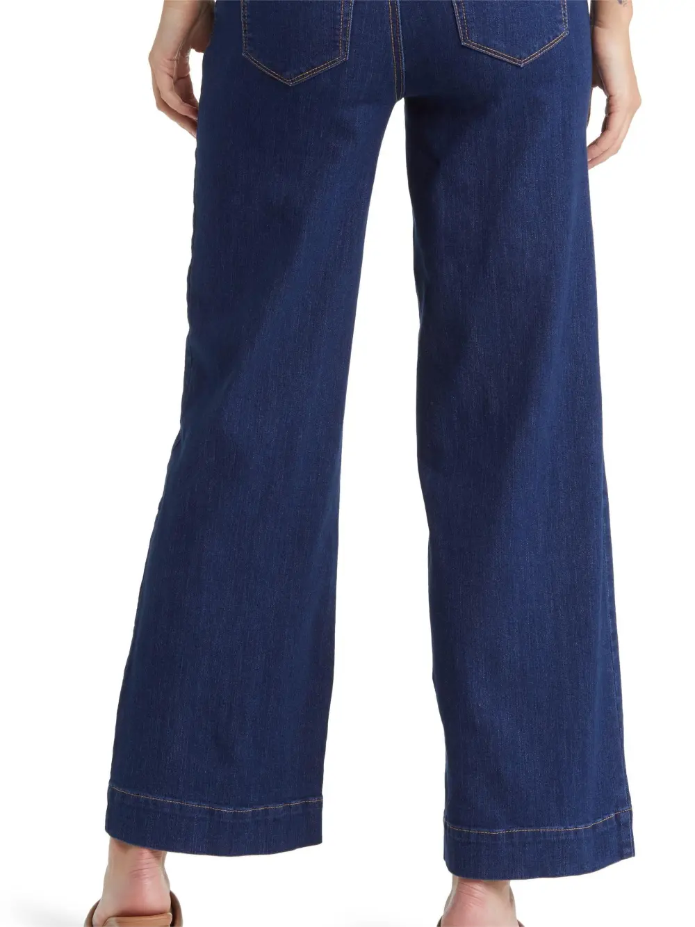 Two-Button High Waist Wide Leg Jeans