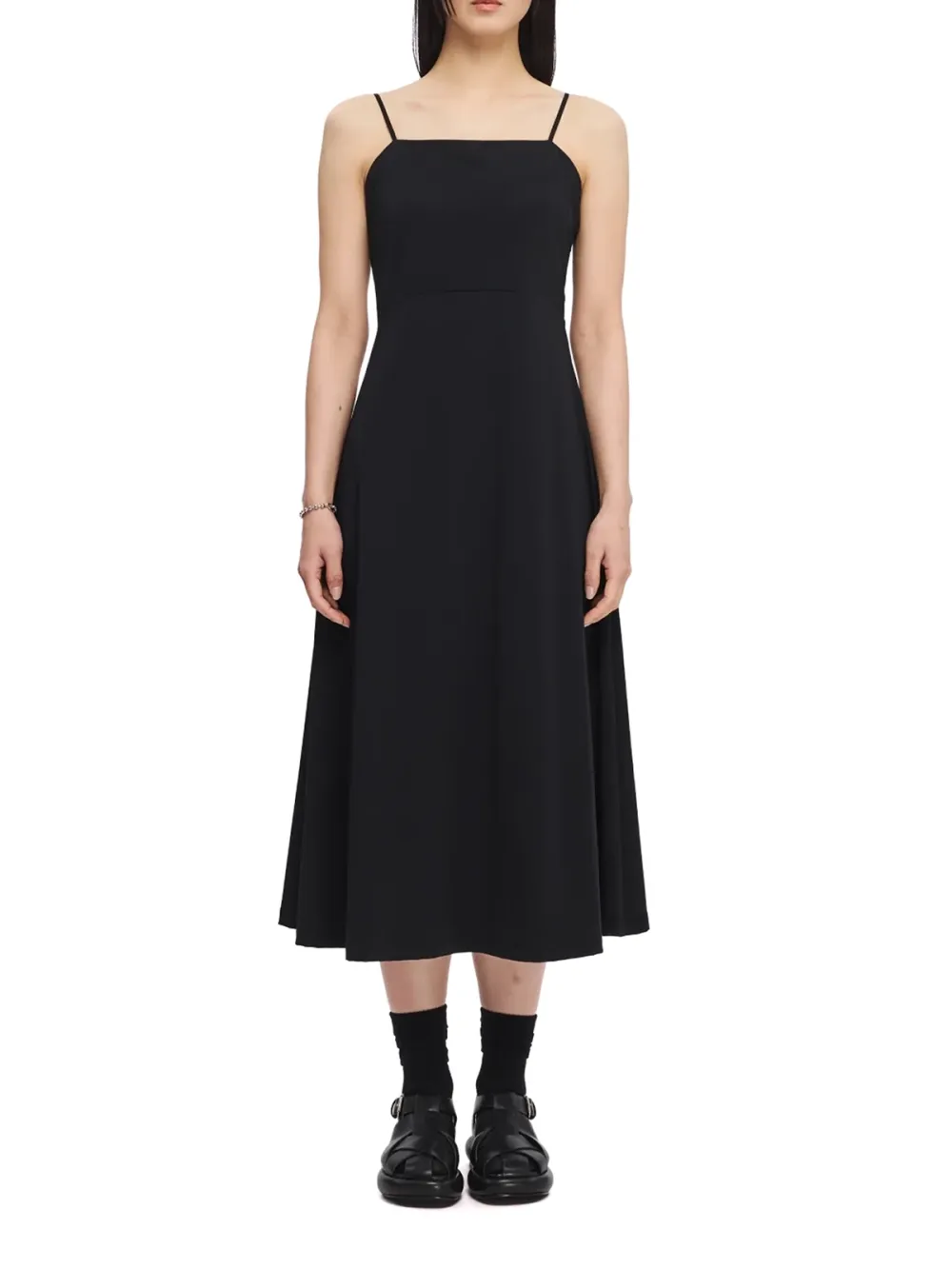 Sleeveless Solid Color Midi Dress