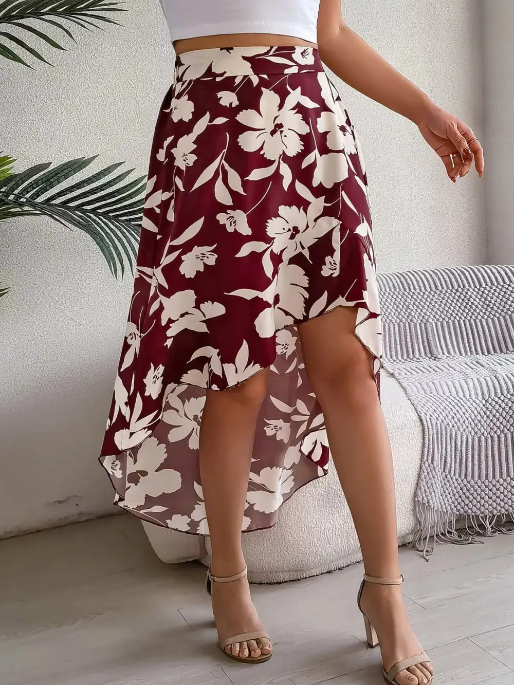 Ruffle Floral Skirt