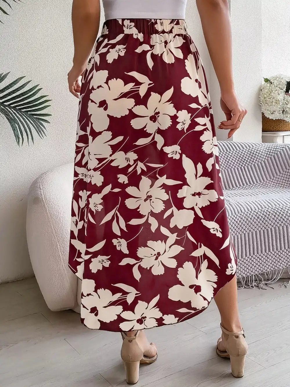 Ruffle Floral Skirt