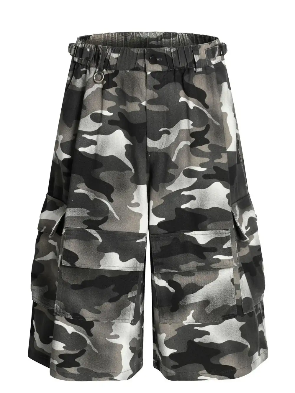 Drawstring Utility Cotton Blend Casual Shorts