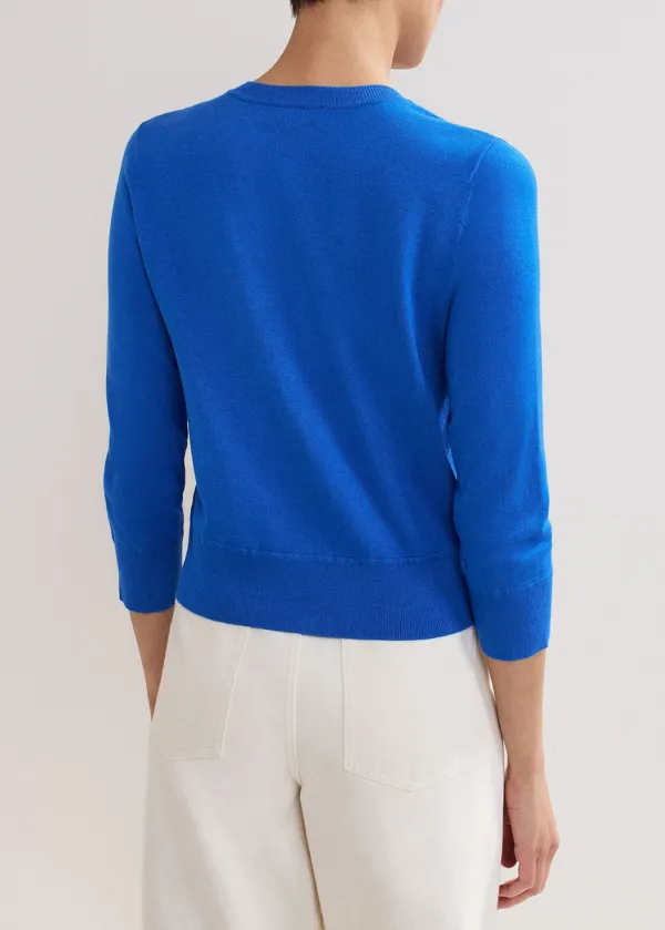 Blue Button-Down Sweater
