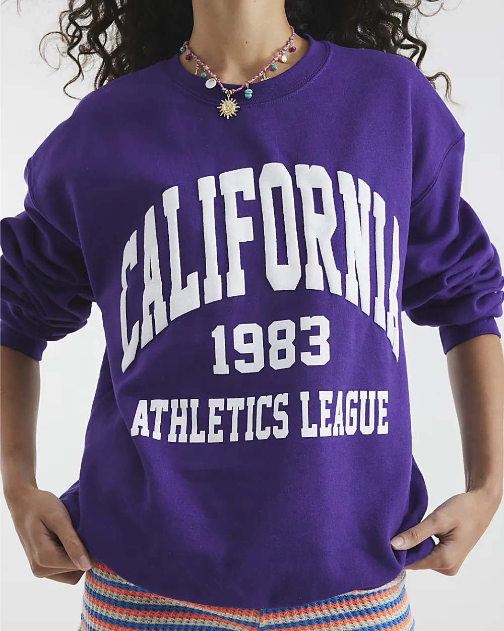 Women's Loose Purple Cotton Sweatshirts