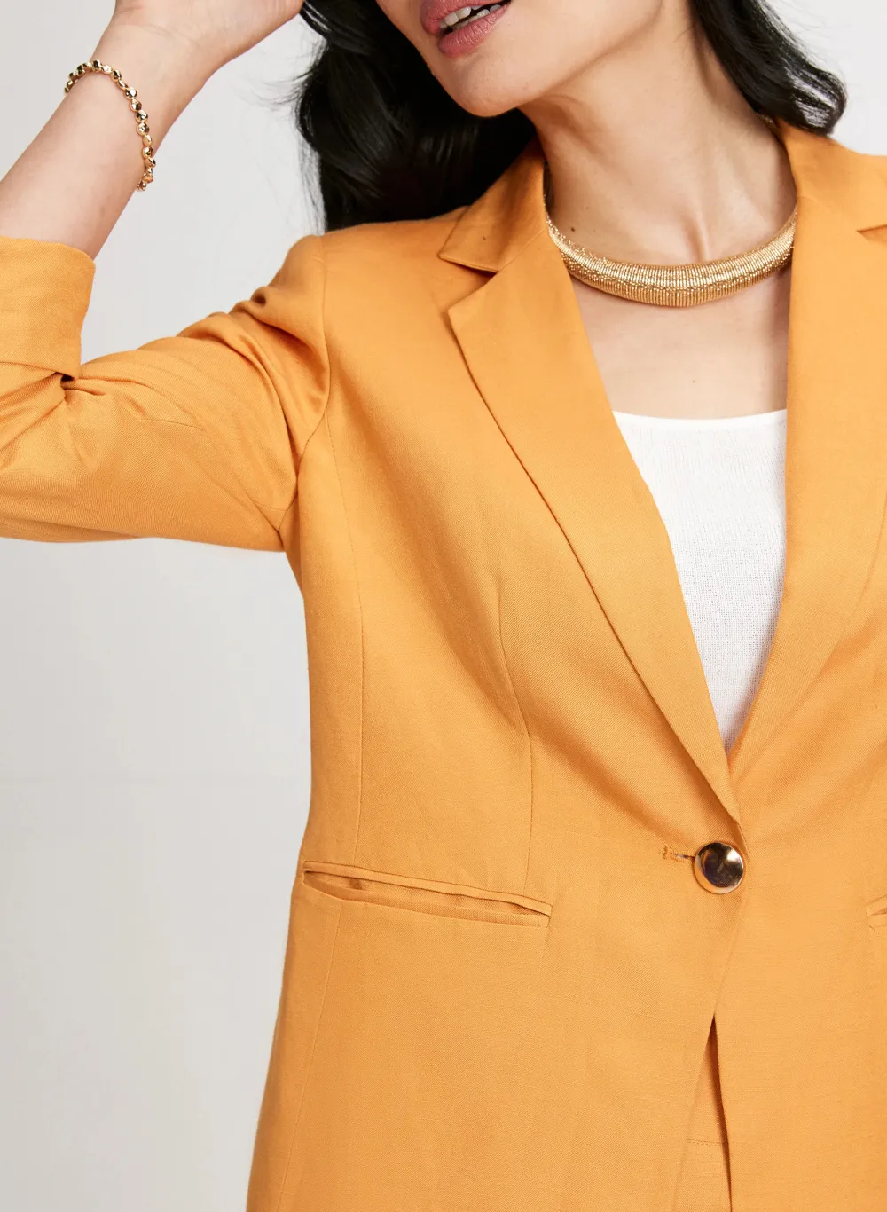 Ivory Linen Blend Blazer