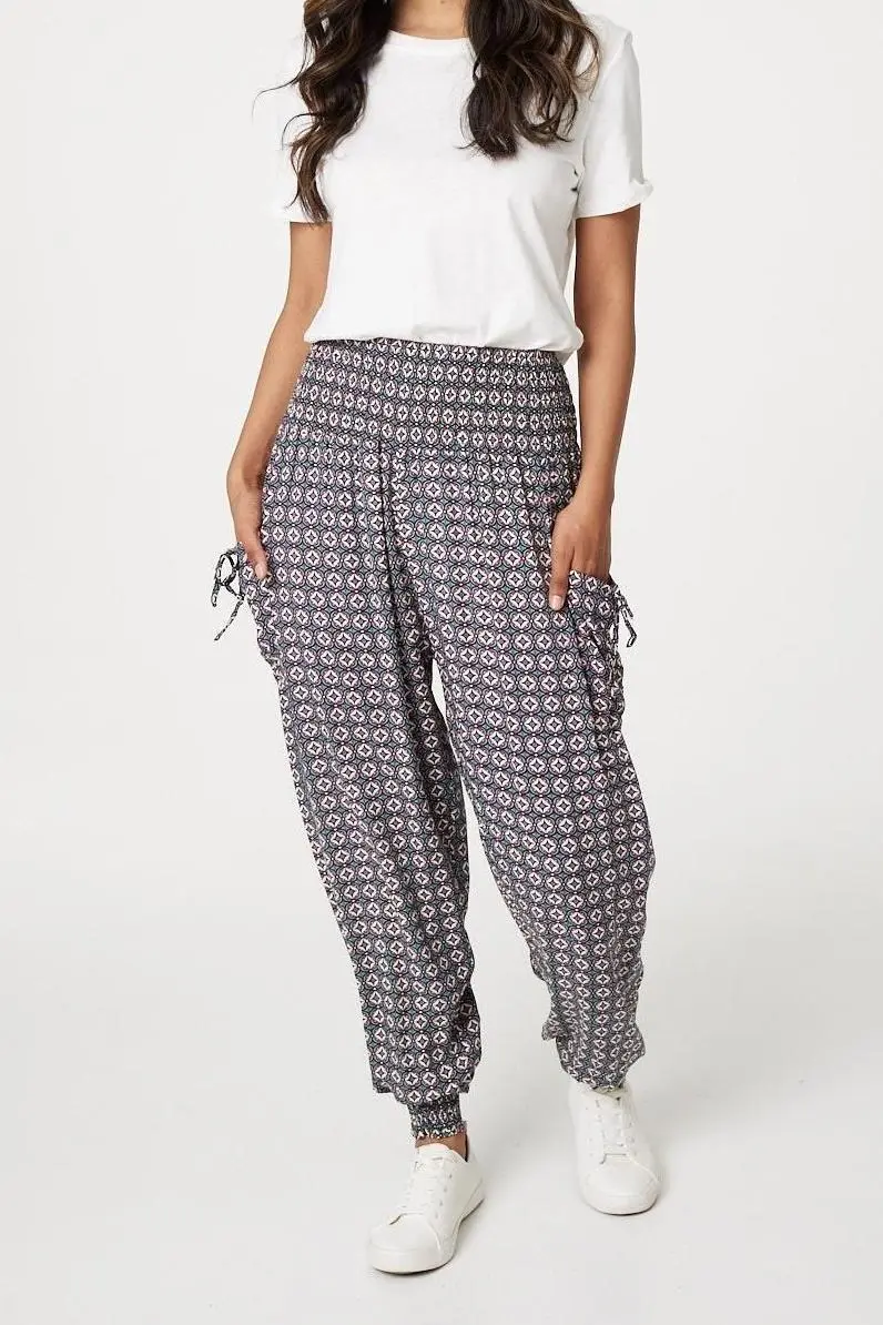 Loose Art Print Women's Harem Pants