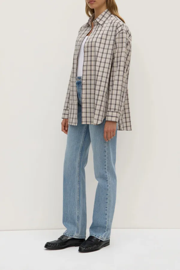 Cotton Button Up Checkered Shirt