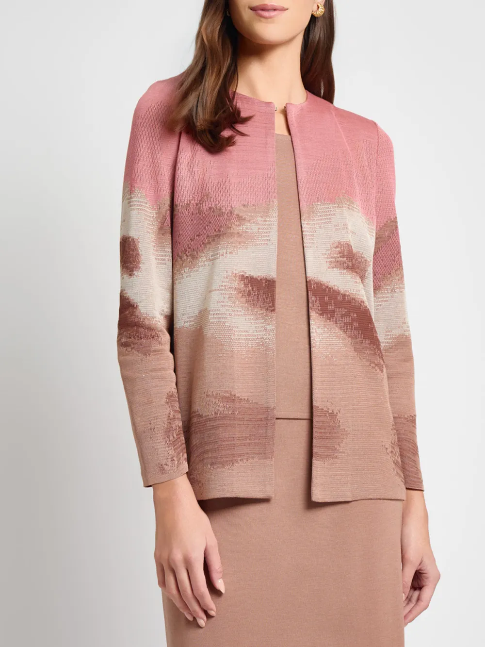 Round Neck Open Top Jacket