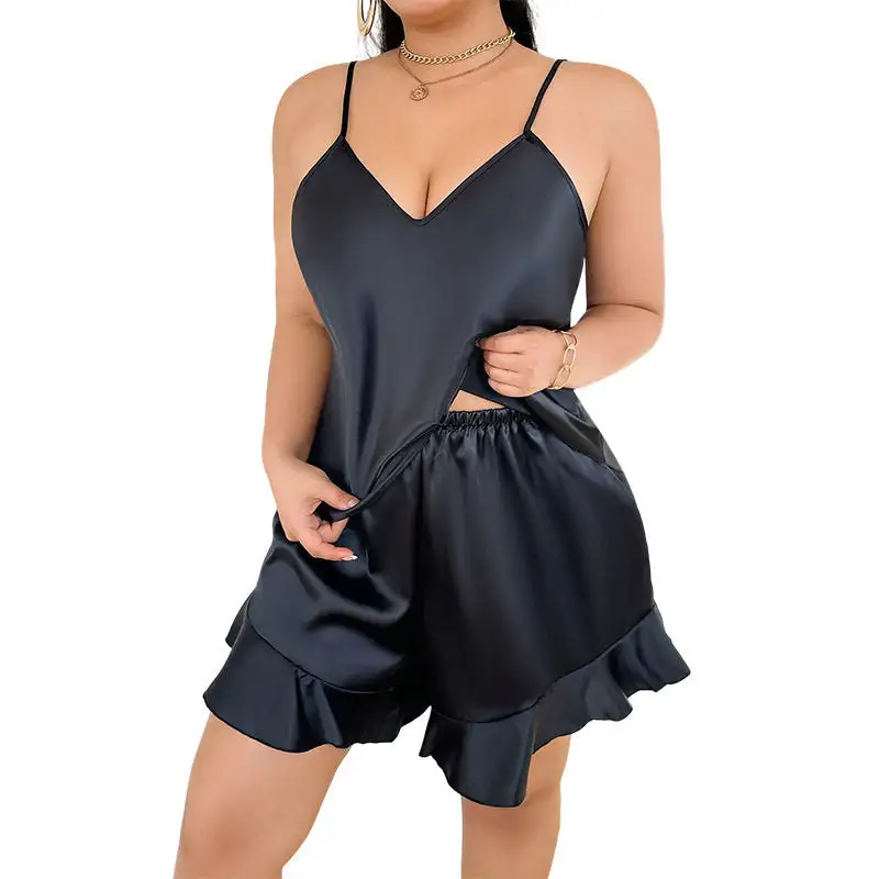 Satin Pajama Shorts Set