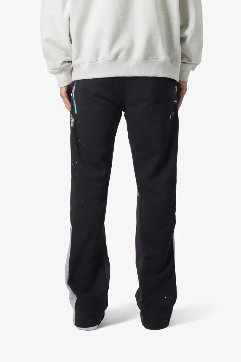 BLACK WITH GREY SPLATTER SWEATPANTS