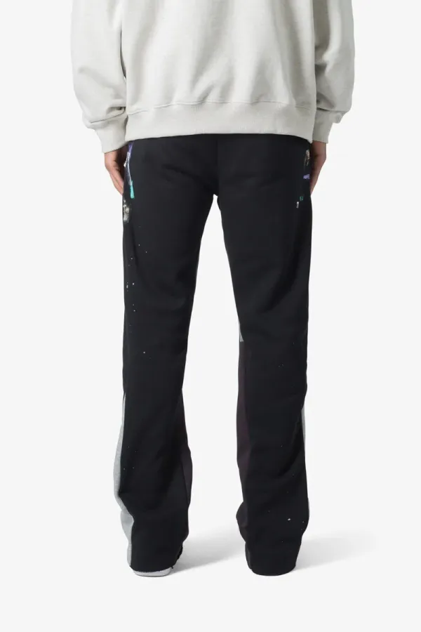 BLACK WITH GREY SPLATTER SWEATPANTS