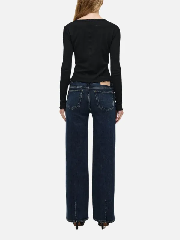 Button Up Mid Waist Jeans