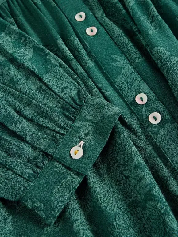 Midi Dress In Teal Print