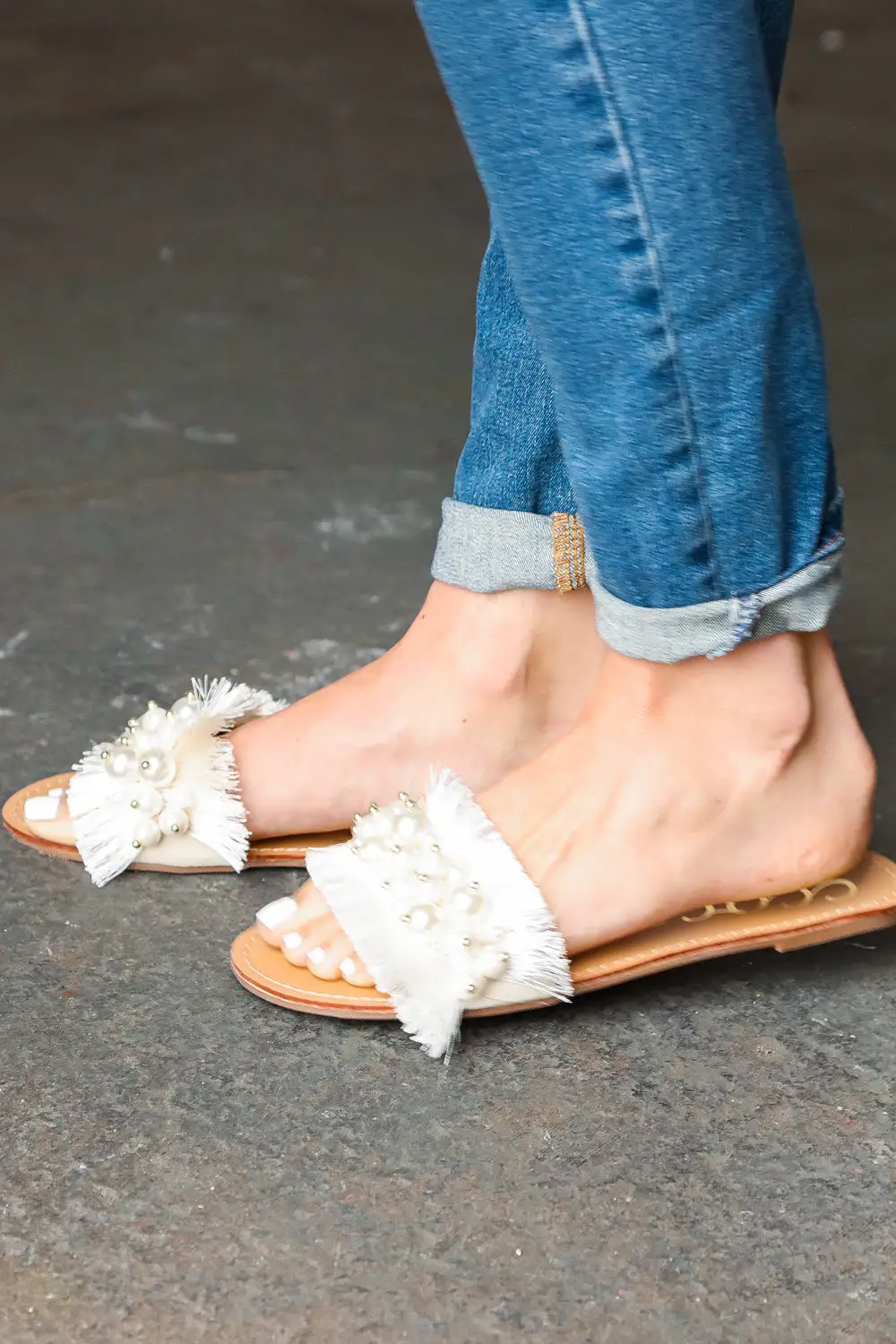 Linen Fray Sandals