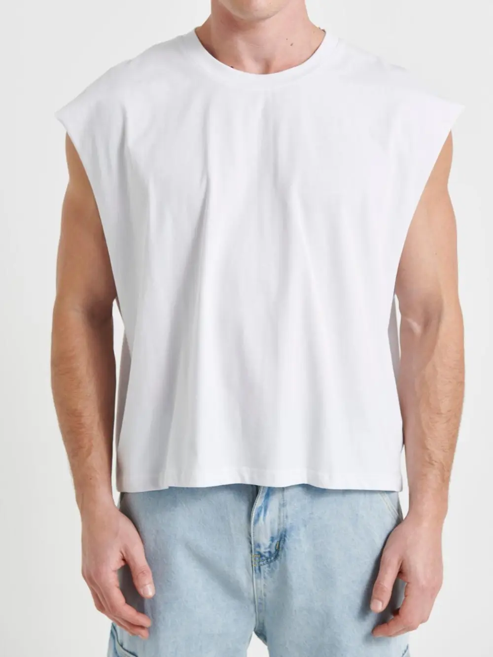 Simple And Soft Versatile White Vest