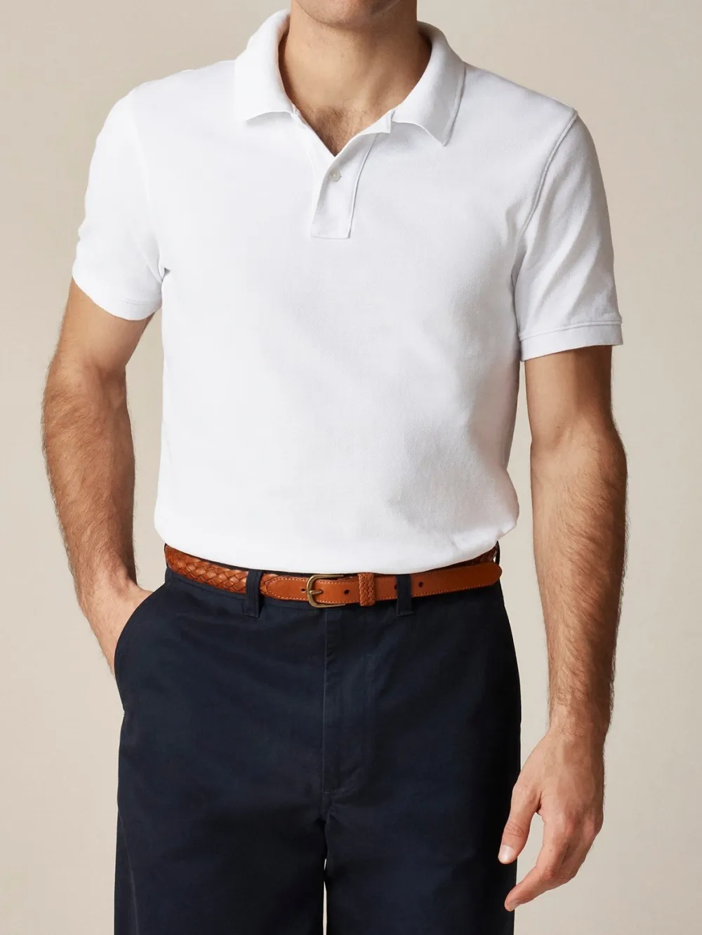 White Short Sleeve Classic Polo Shirt