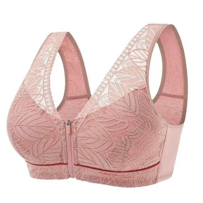 Front Zipper Push Wireless Bra