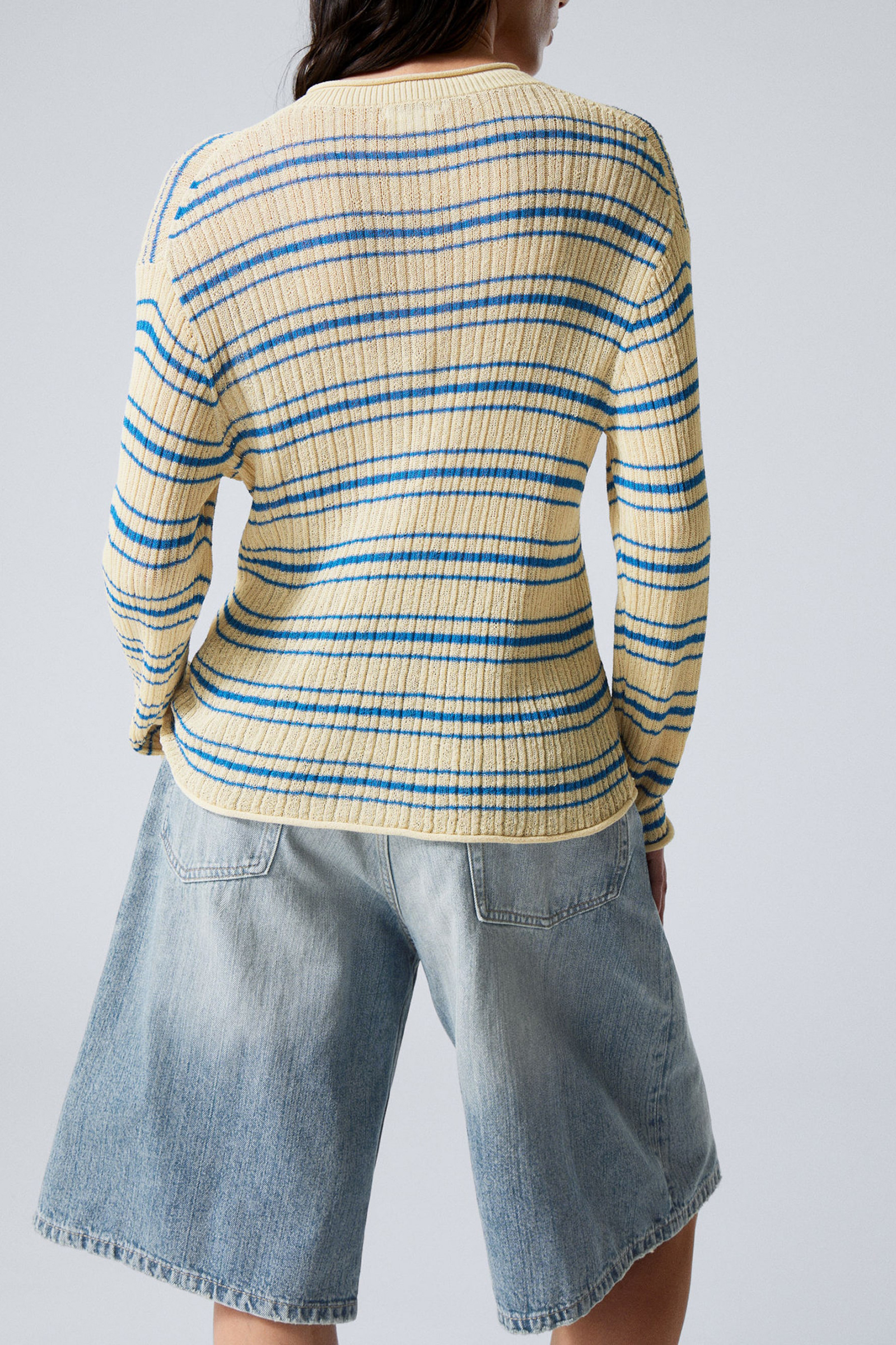 Striped V-Neck Long Sleeve Sweater