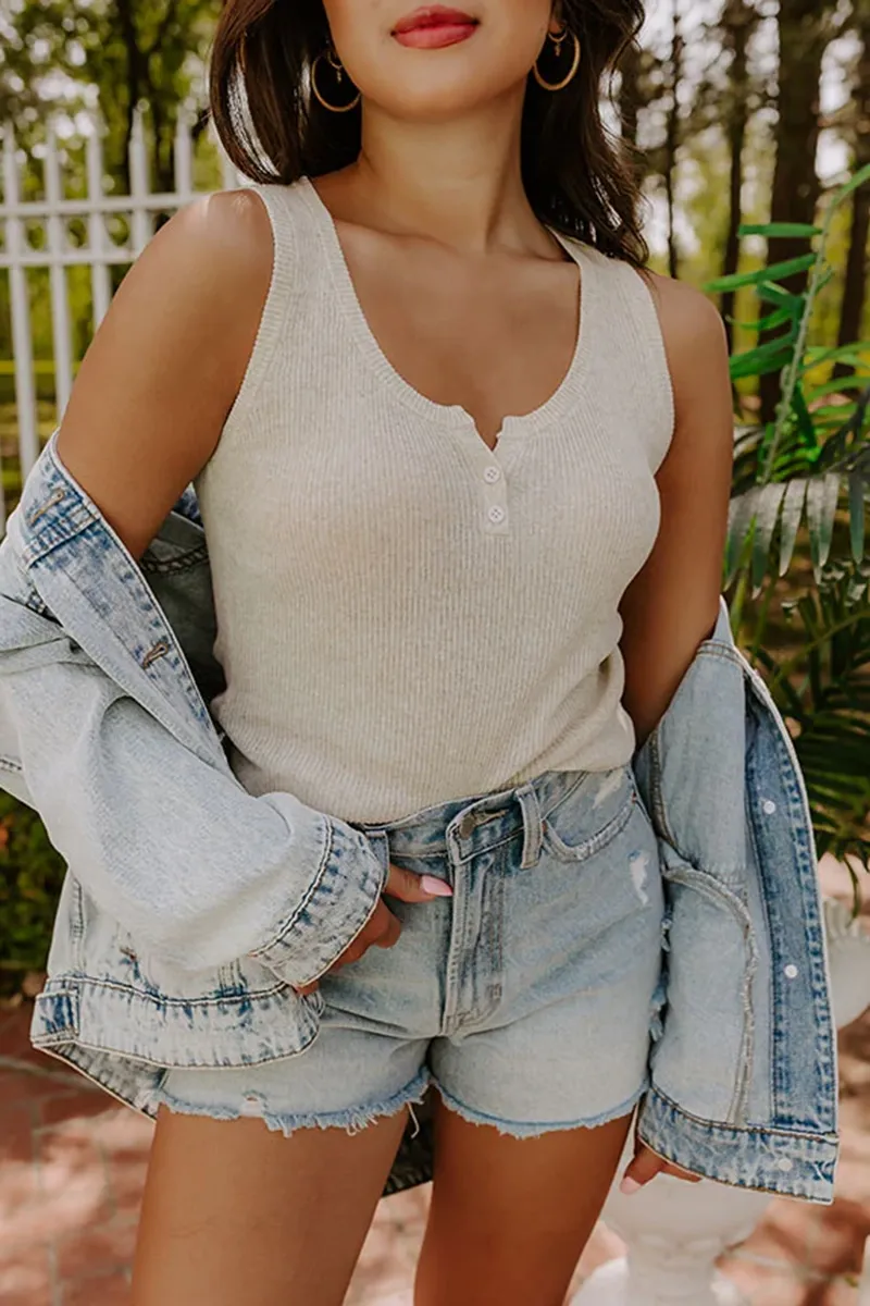 Hot Girl Short Button Up Vest