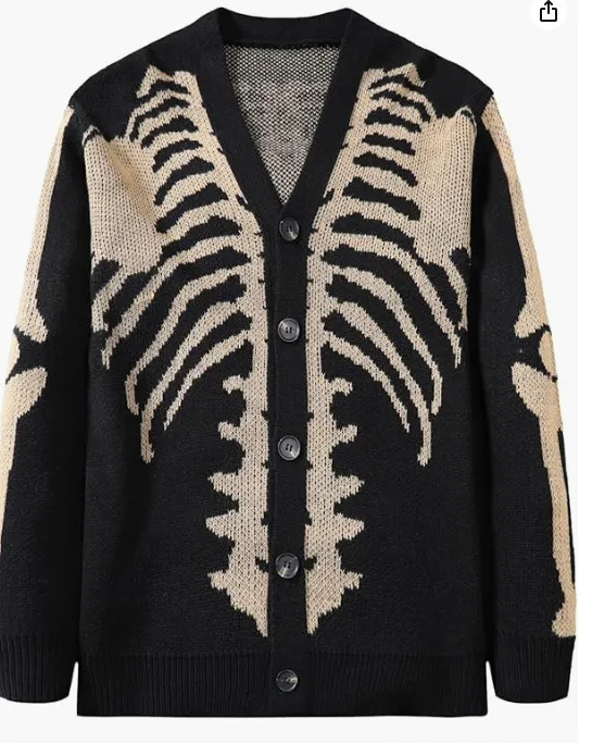 Jacquard Halloween Knit Cardigan Unisex