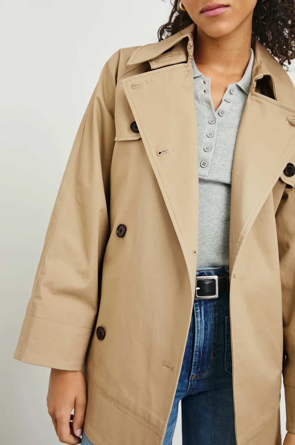 Elegant  Taupei Strap Jacket