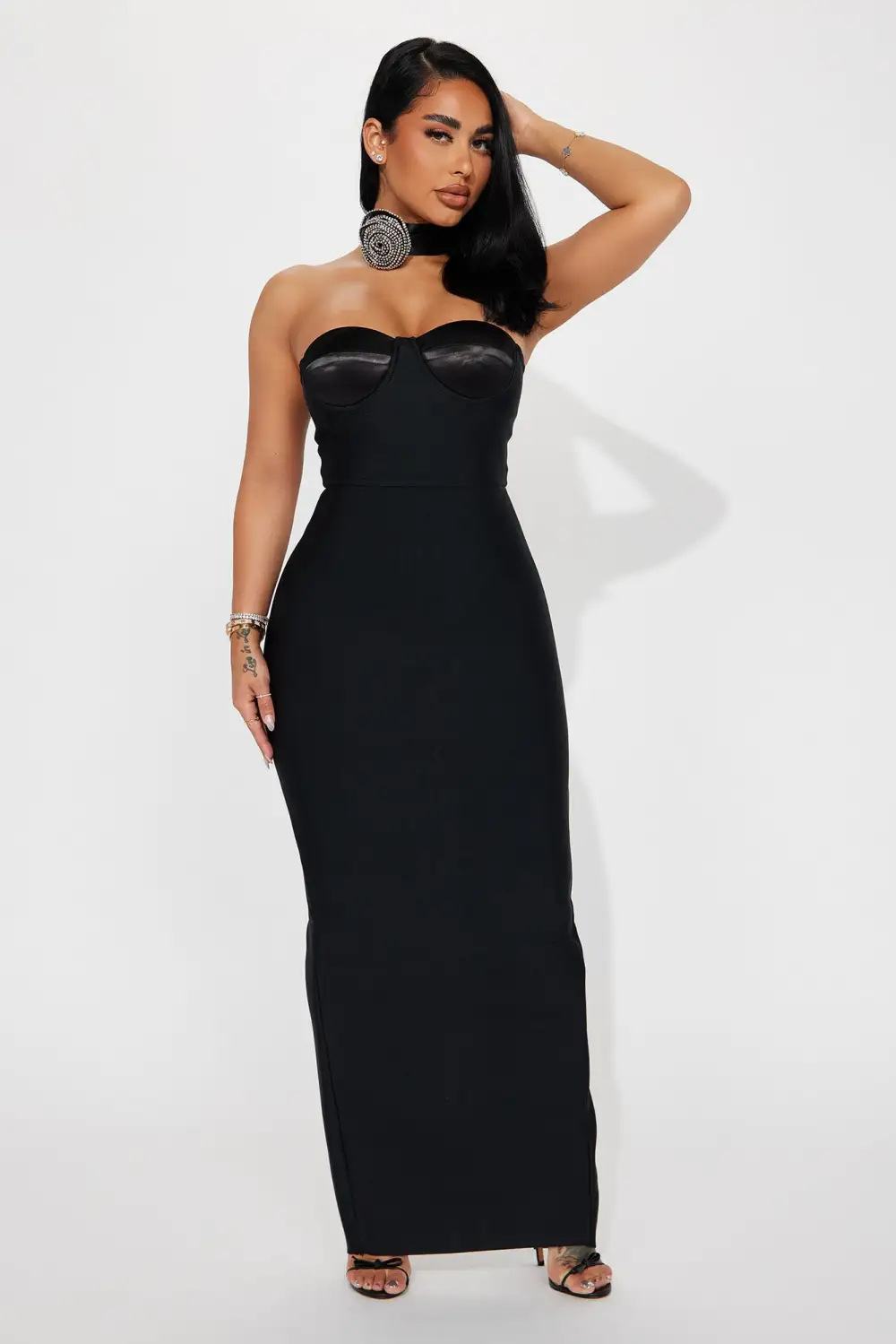 Divine Bandage Maxi Dress - Black