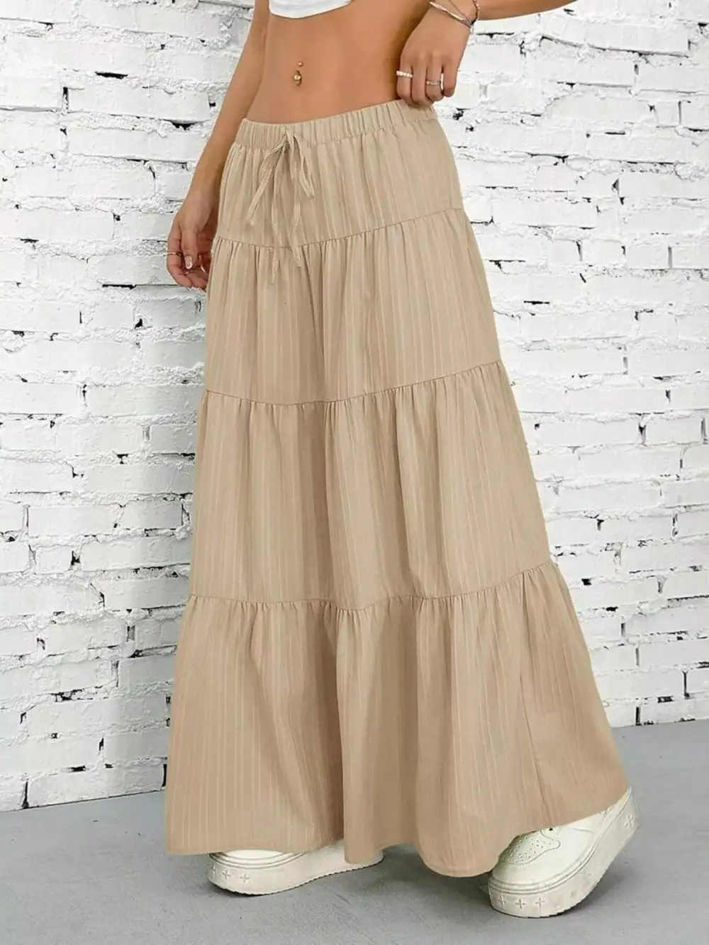 Modern Tiered Flowy Maxi Skirt