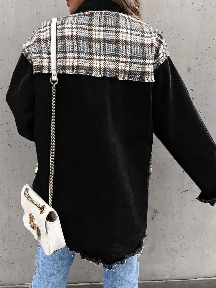 Color Block Turn-down Collar Shirt