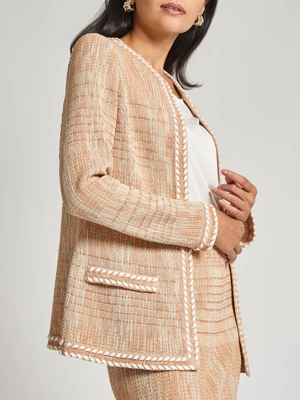 Long Sleeved V-Neck Knitted Jacket